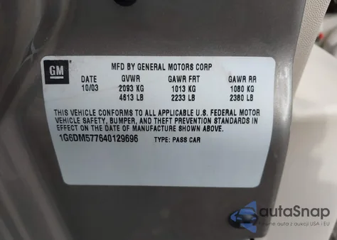 2004 Cadillac Cts Standard from USA, damaged, VIN 1G6DM577640129696